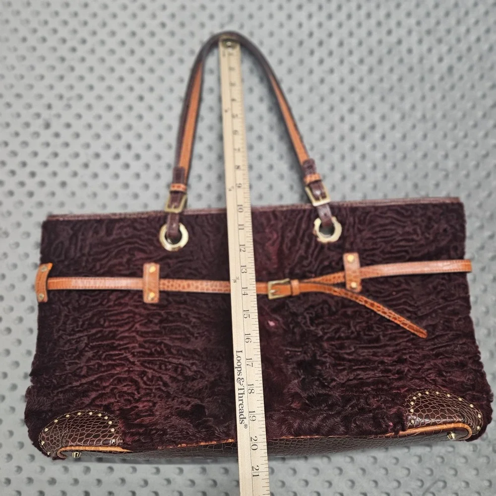 ETRO Velvet Embossed Leather Tote Bag‎ Purse